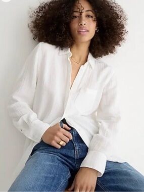 J.Crew Gauze White Button Down